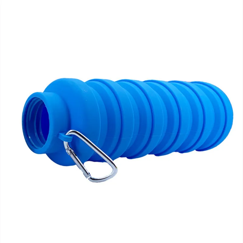 500ML Silicone Sports Water Bottle Large Capacity Outdoor Portable Retractable Water Bottle Silicone Folding Water Bottle