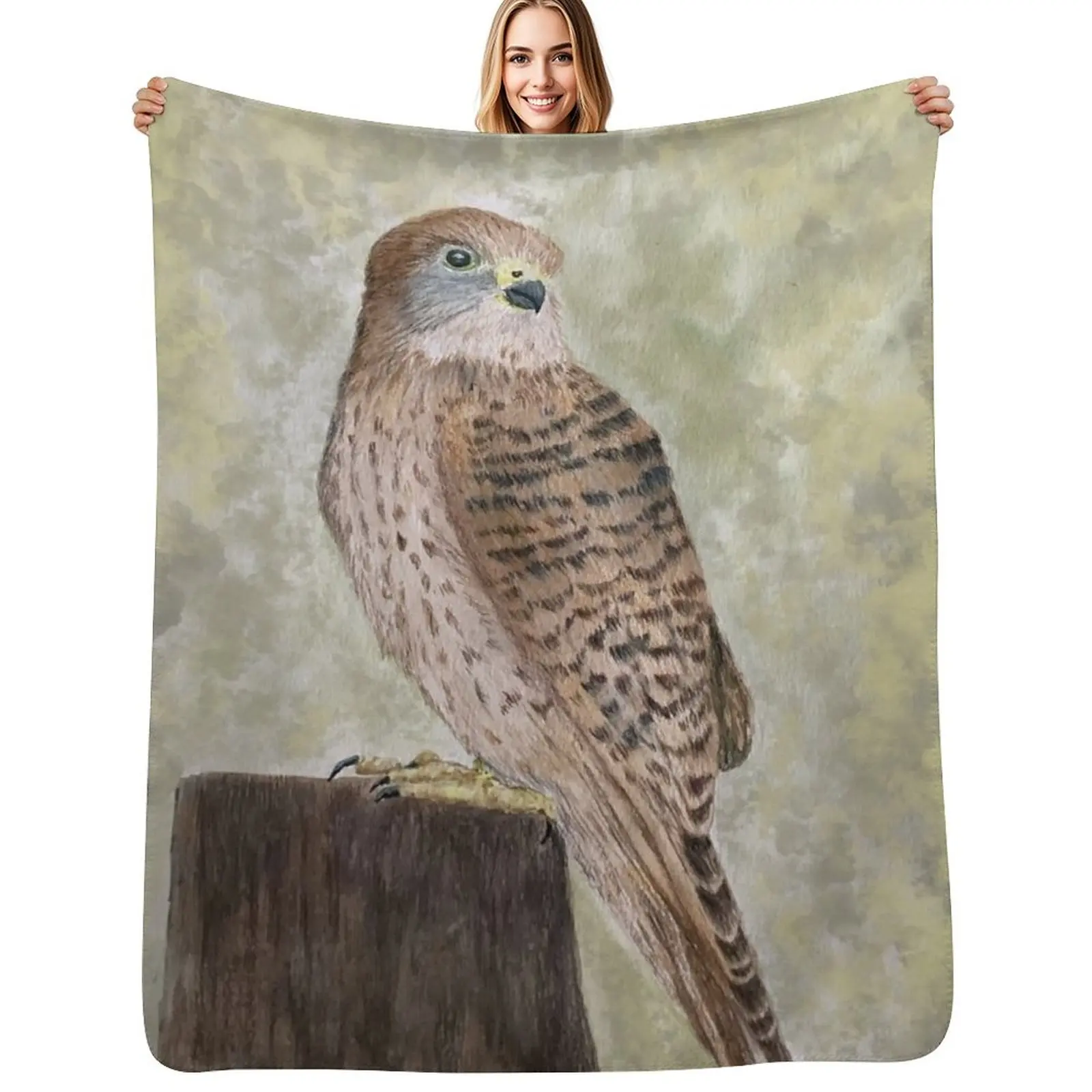 Kestrel on the look out Throw Blanket For Sofa Thin Summer Sofa Quilt christmas gifts Beach Decoratives Blankets