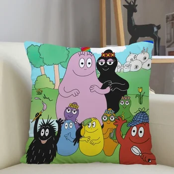 Musife Barbapapa 맞춤형 사각 베개 커버 케이스, 지퍼 베개 케이스, 35x35,40x40,45x45cm, 드롭 배송 