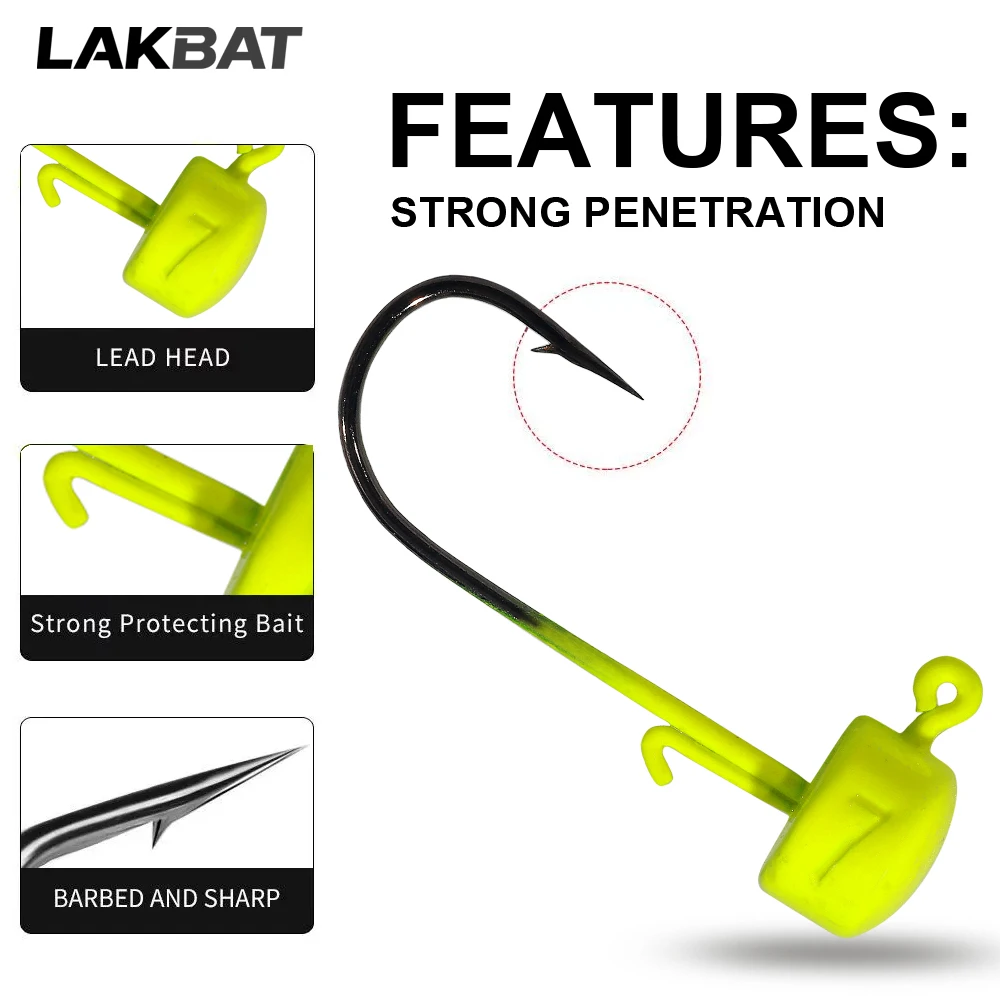 Ned Rig Mushroom Jig Heads, 2,8 g/3,5 g/4,6 g/7 g Angelhaken aus Kohlenstoffstahl für weiche Köder, 5–20 Stück Angelzubehör – Detail 2