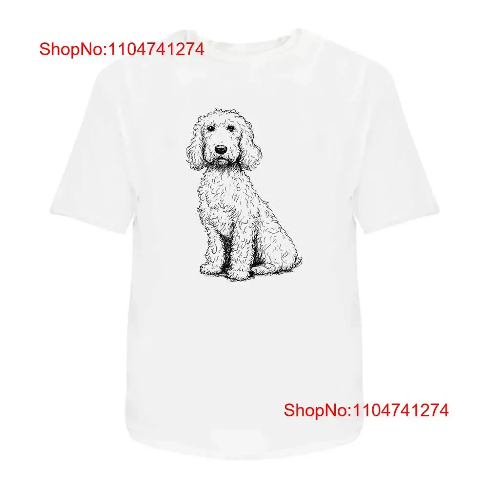 

Хлопковая футболка «Golden Doodle Dog Sitting» TA 051573 Винтажная стираная уличная дизайнерская одежда Повседневная графика Дышащая одежда