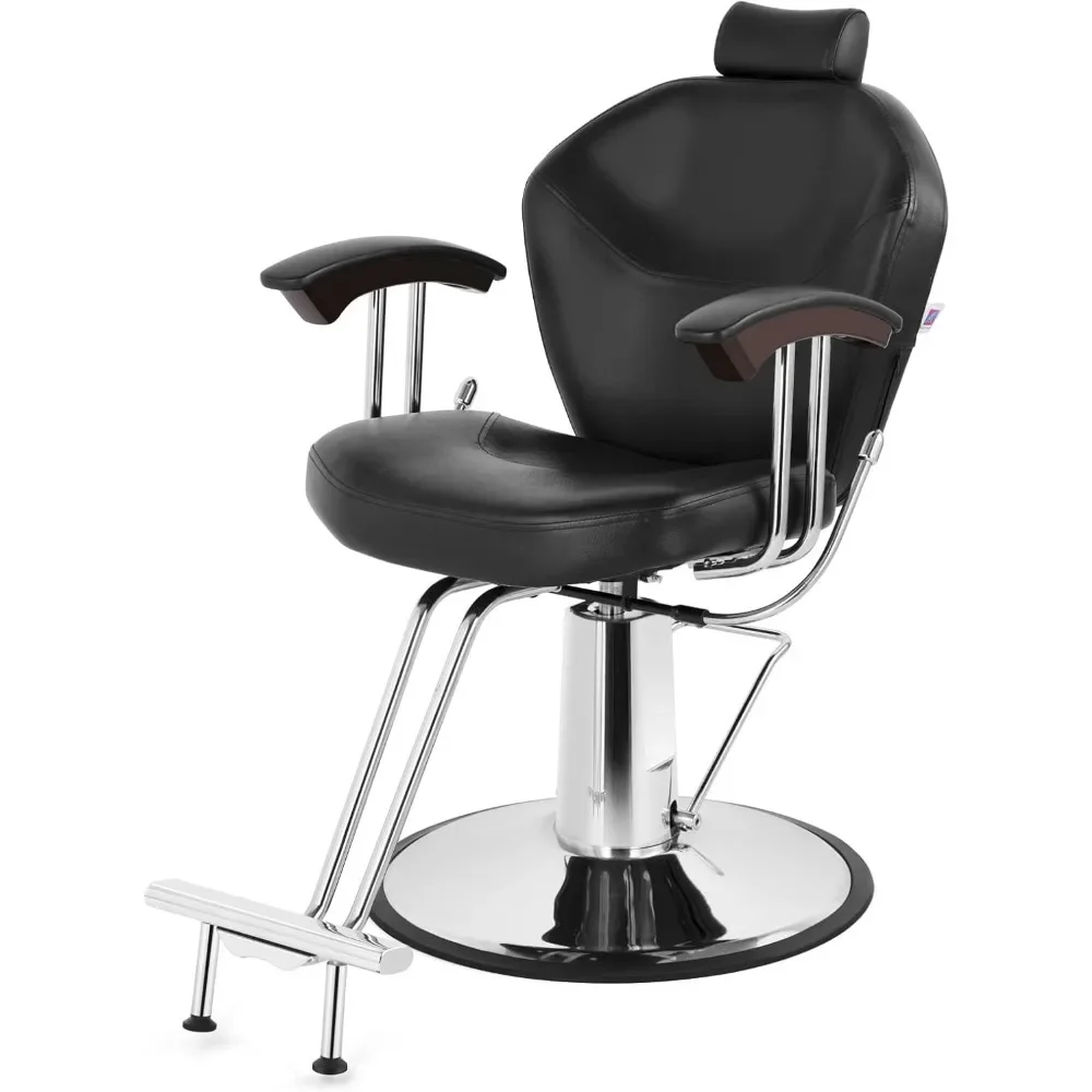 

All-Purpose Salon Barber Chair - Reclining Stylist Chair w/ Dual-Sided Levers (Left/Right Handed)