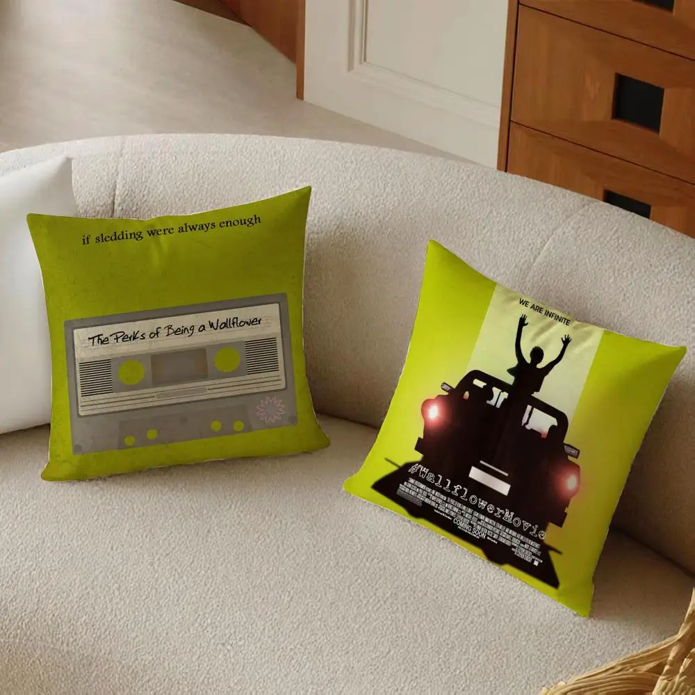 TV Being A Wallflower Cushion Cover Daily Washable Linen Pillowcase Soft  for Sofa Bed Home Room Decor