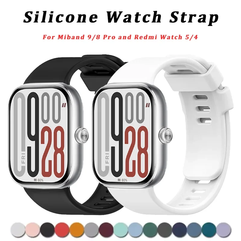 

Silicone Watchband For Redmi Watch 5 4 watch 5 eSIM strap Smart Watch Bracelet WristBand For xiaomi mi band 9 Pro MiBand 8 Pro