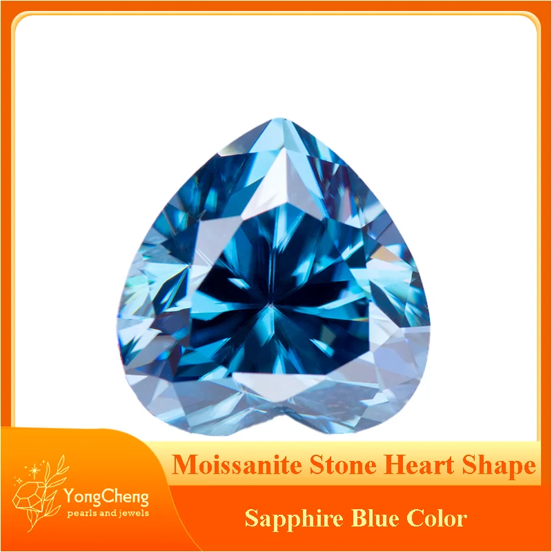 

Moissanite Stone Heart Shape Sapphire Blue Gemstone for Jewelry Making Material Lab Grown Advanced Diamond with GRA Certificate