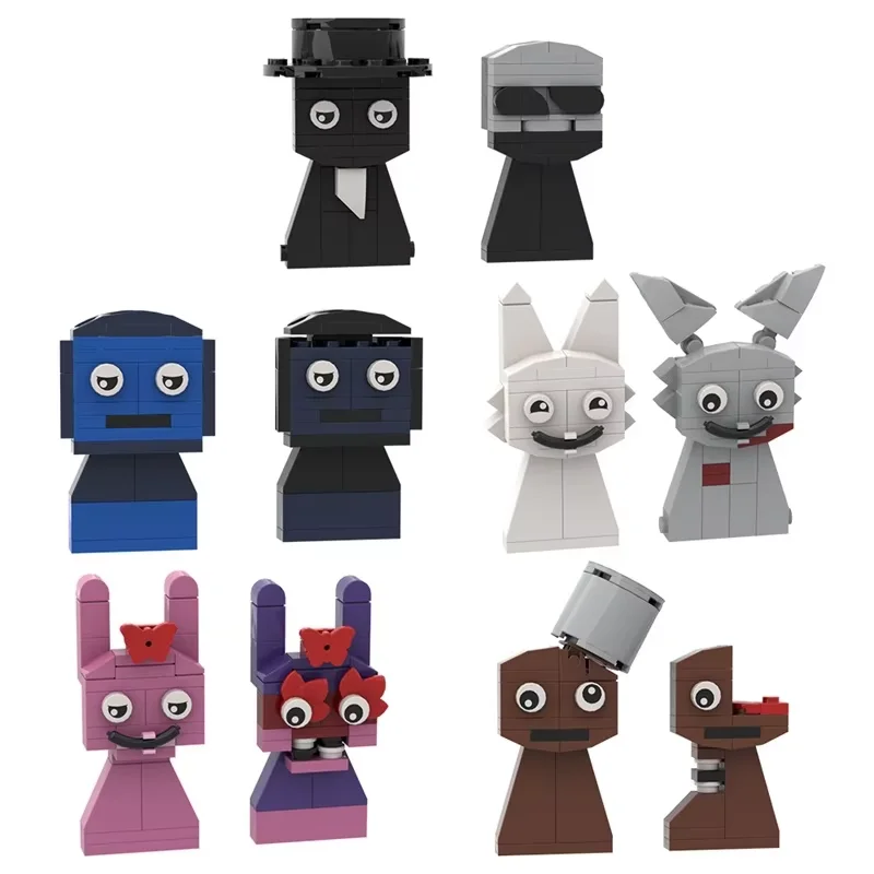 Gobricks MOC Horror Movie Incredibox Sprunki Bricks Incredibox Sprunki Building Blocks Horror Game Figure Toys Gift Music Box