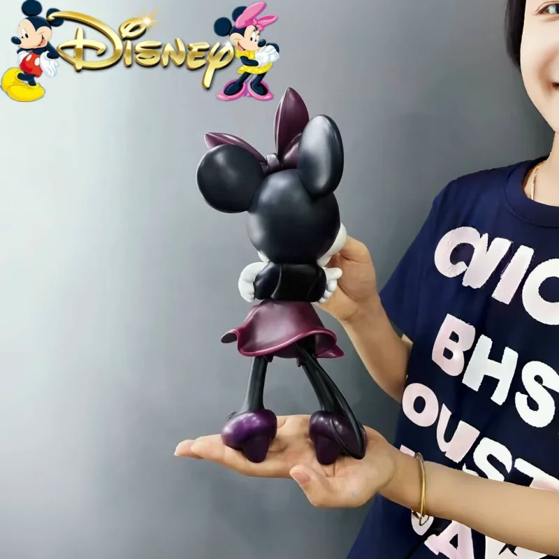 Disney Angry Minnie 28cm Cool Cartoon Wave Hand-made Exquisite Desktop Cabinet Ornaments Collection Model  Gift