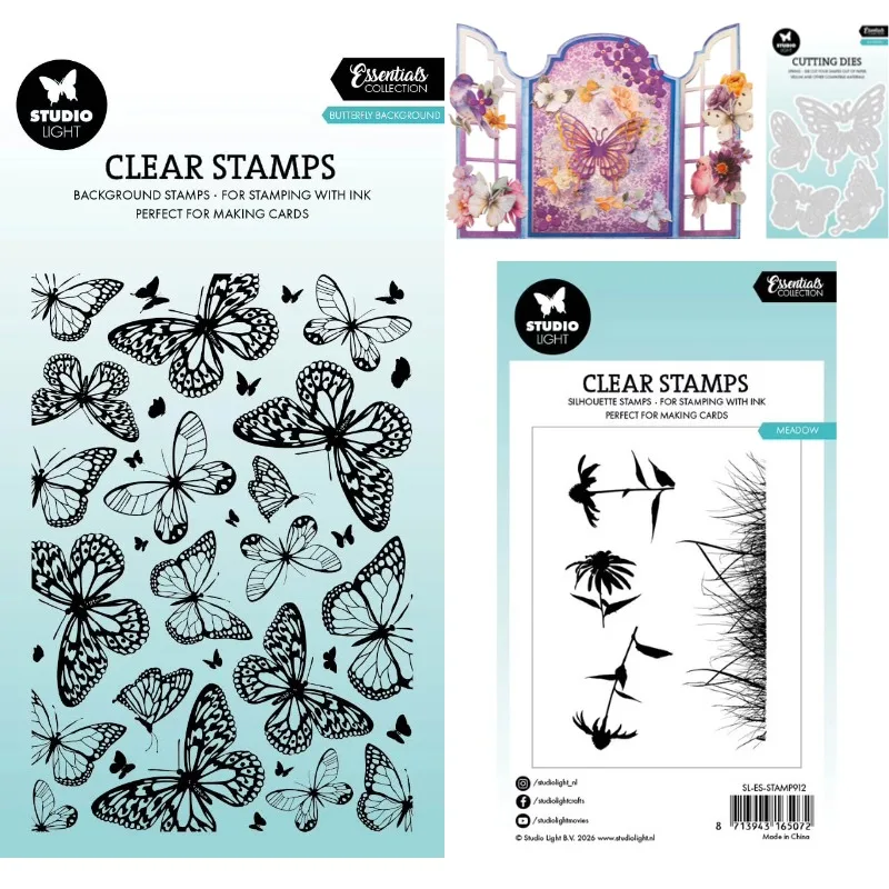 Parche de mariposas y remolinos de pradera, troquel de Metal cortado y sellos para reserva de chatarra, plantilla de papel para álbum, decoración de tarjetas de regalo DIY en relieve