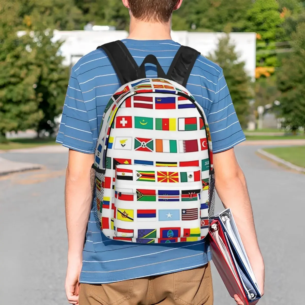 Sacs à dos Drapeaux du Monde pour Garçons et Bol, Cartable Tendance pour Étudiants, Sac à Dos de Voyage, Sac initié, Grande Capacité