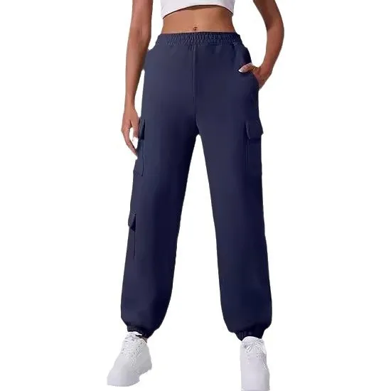 Thiened Fce pantalons de sport pour femmes décontracté Sle avec kets pantalons de course automne Faion 2024 taille élastique