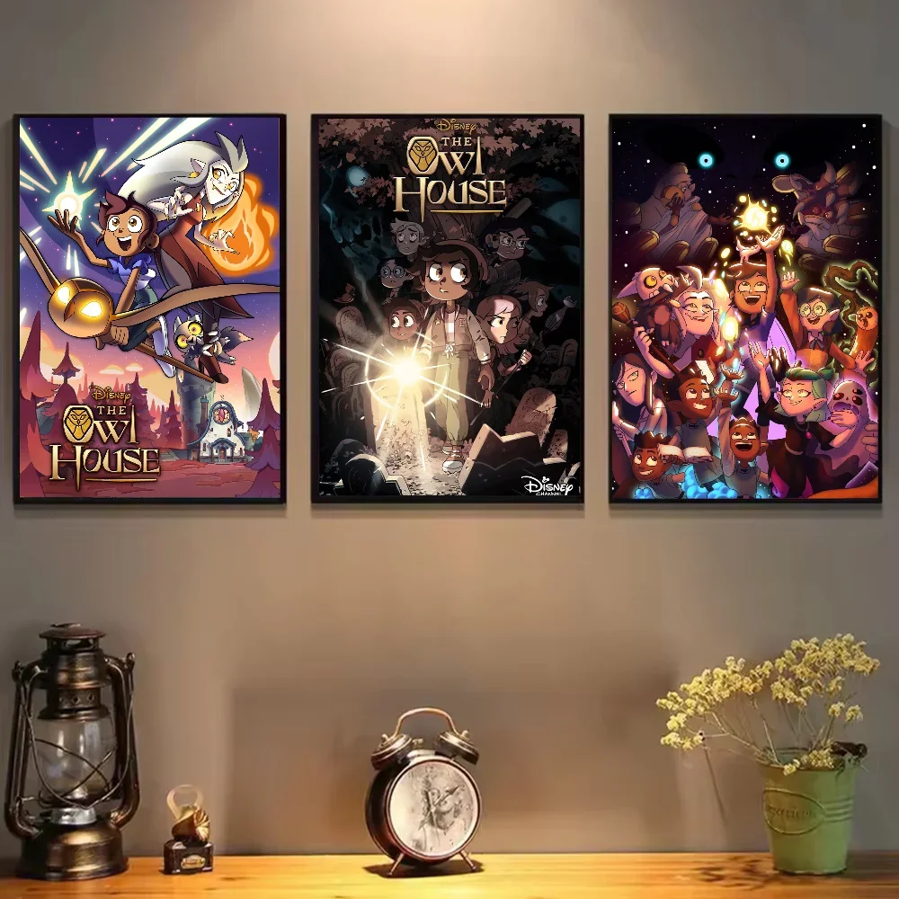 1 قطعة الكلاسيكية البومة البيت الفيلم المشارك ذاتية اللصق الفن ورقة مقاومة للماء ملصق مقهى بار غرفة جدار ديكور