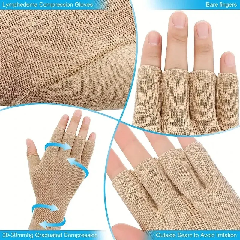 1 Pair Half Finger Compression Gloves Joint Care Non-slip Sports Pressure Fitness Cycling Gloves Breathable Non-slip Gloves