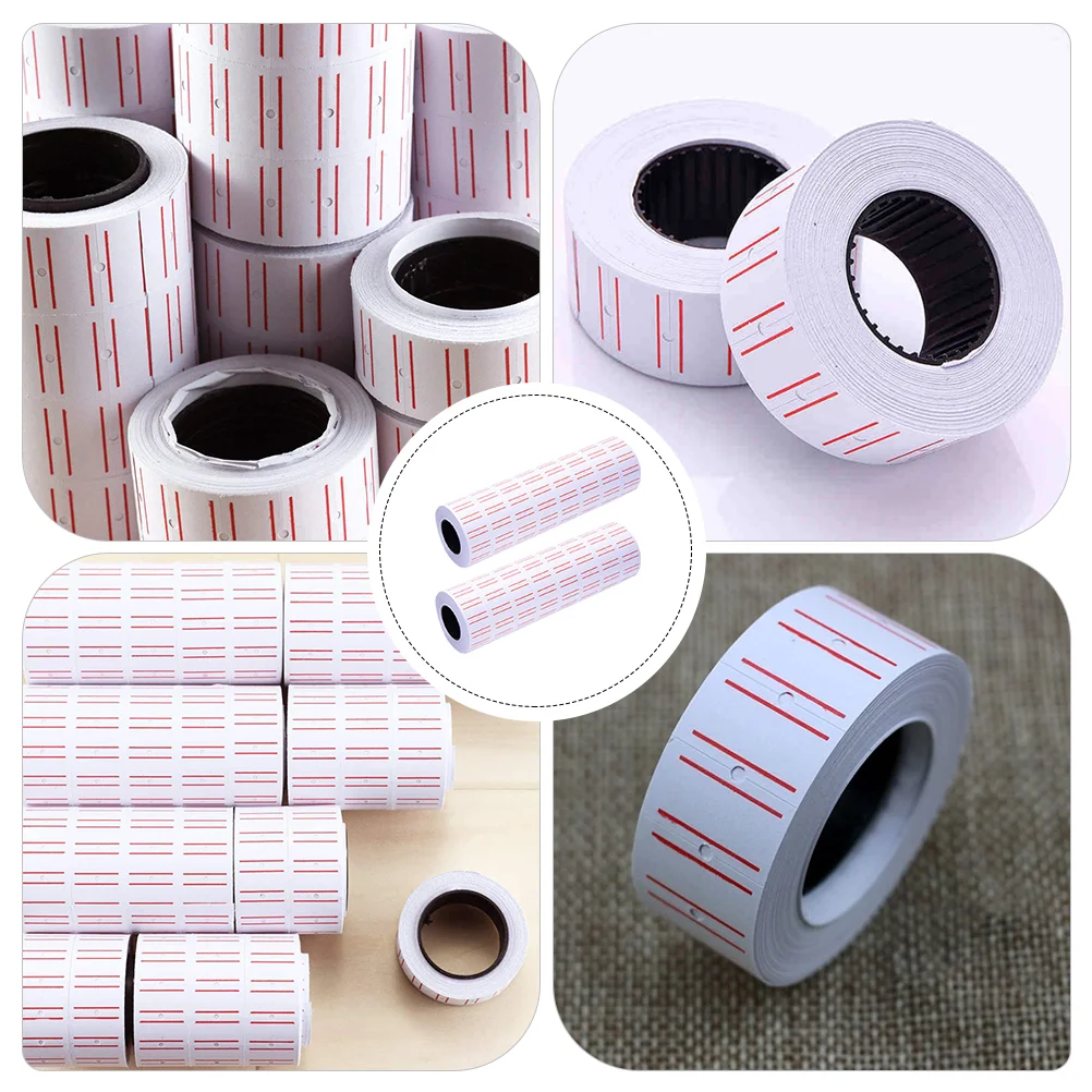 30 Rolls White Price Tag Paper Self Adhesive Label Sticker for Supermarket 5000 Pieces per Roll Double