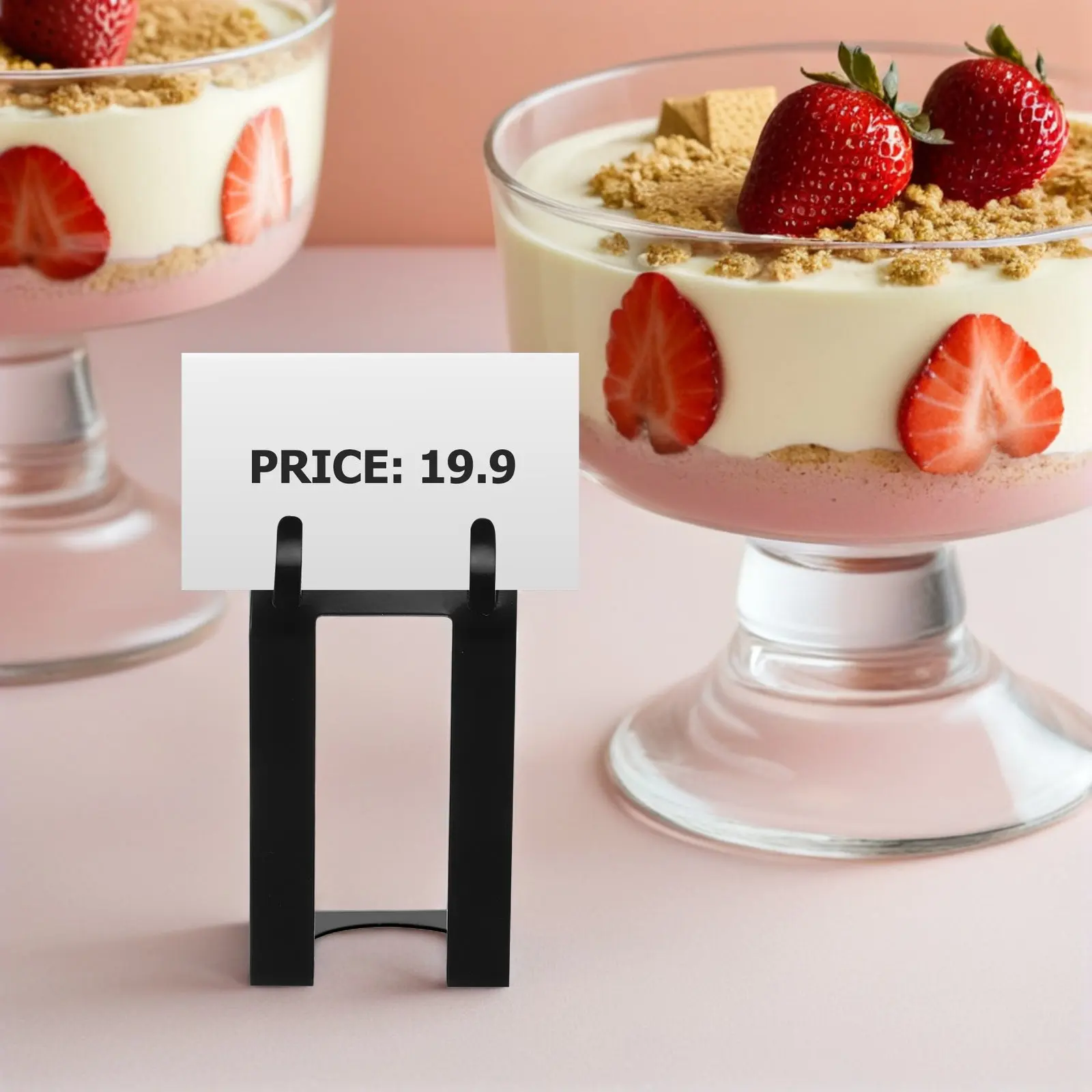 4Pcs Metal Table Label Clips Extended Design for Bakery Retail Food Signs Price Tags Shelf Display Clip Holder Merchandise Sign