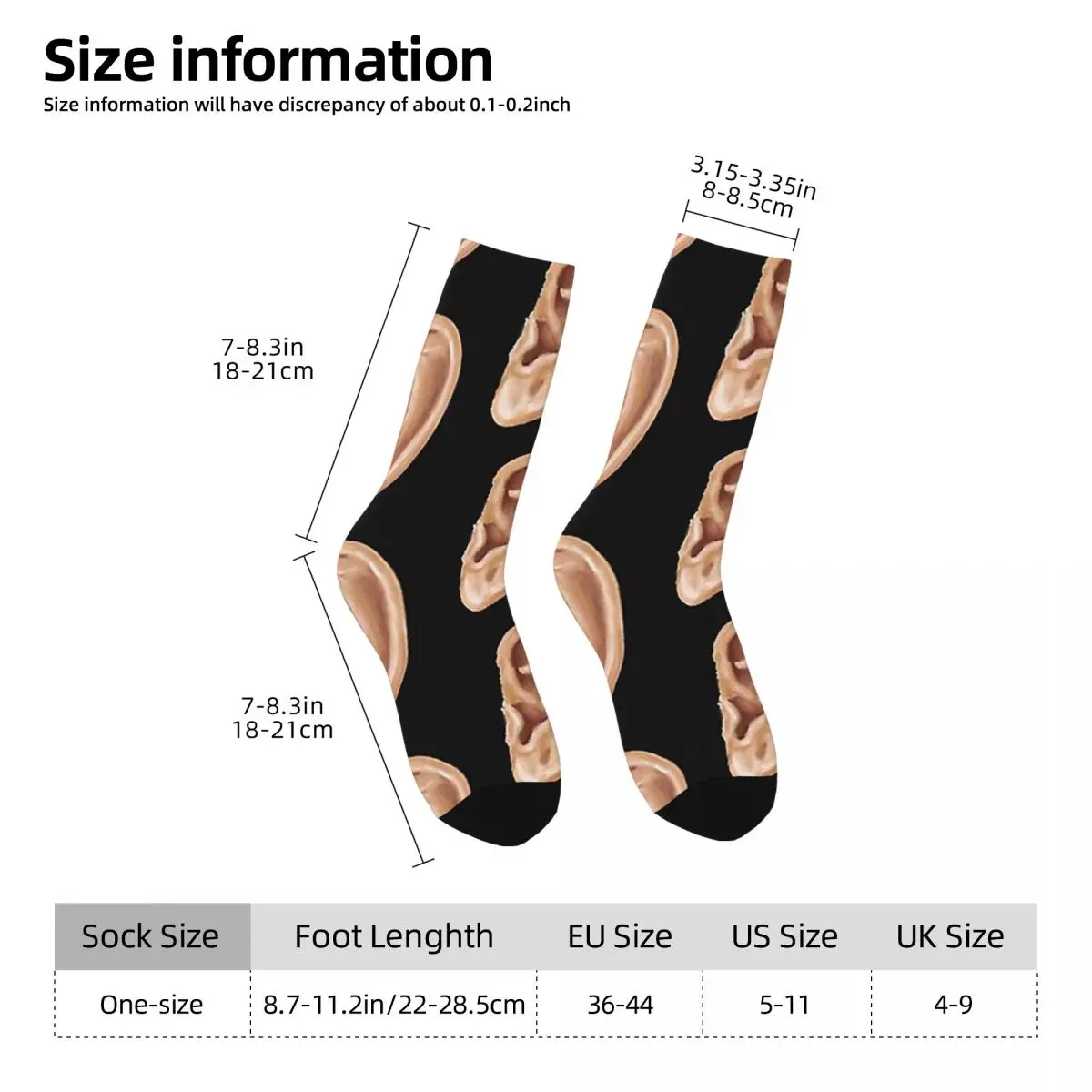 Ear Socks Harajuku Sweat Absorbing Stockings All Season Long Socks Accessories for Man's Woman's Gifts