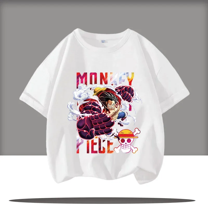 

Children's Short Sleeve, Luffy Cartoon Print, Girls' Casual Top 2026 New Style Boys' Sport Shirt, One Piece Hero Summer T-Shirt