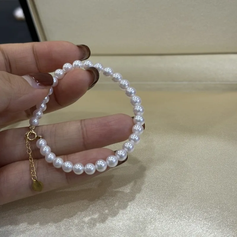 

Charming Natural 7.5"8-9mm Genuine White Pearls Bracelets Free Shipping for Women Wedding Gifts Jewelry 925 Sterling Silver