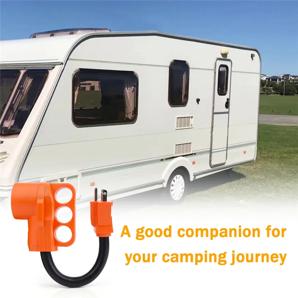 

15Amp Male to 50Amp RV Charger Adapter Cord, Electric Vehicle/RV Heavy Duty Trailer Conversion Adapter with Hole Handle Safety