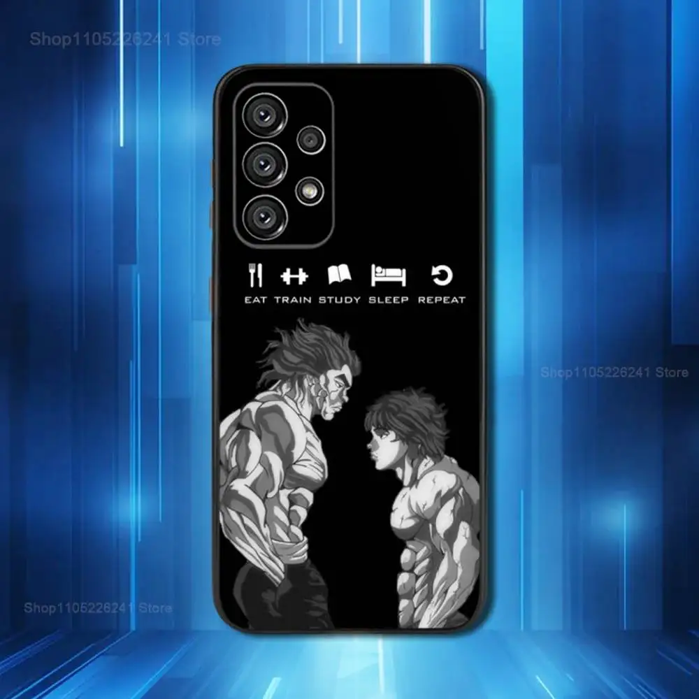 Cool B-Baki H-Hanma Anime لهاتف Samsung Galaxy A53,31,52,72,41,Note,J7,8,9,5G,22,73,32,71, حافظة سيليكون سوداء ناعمة