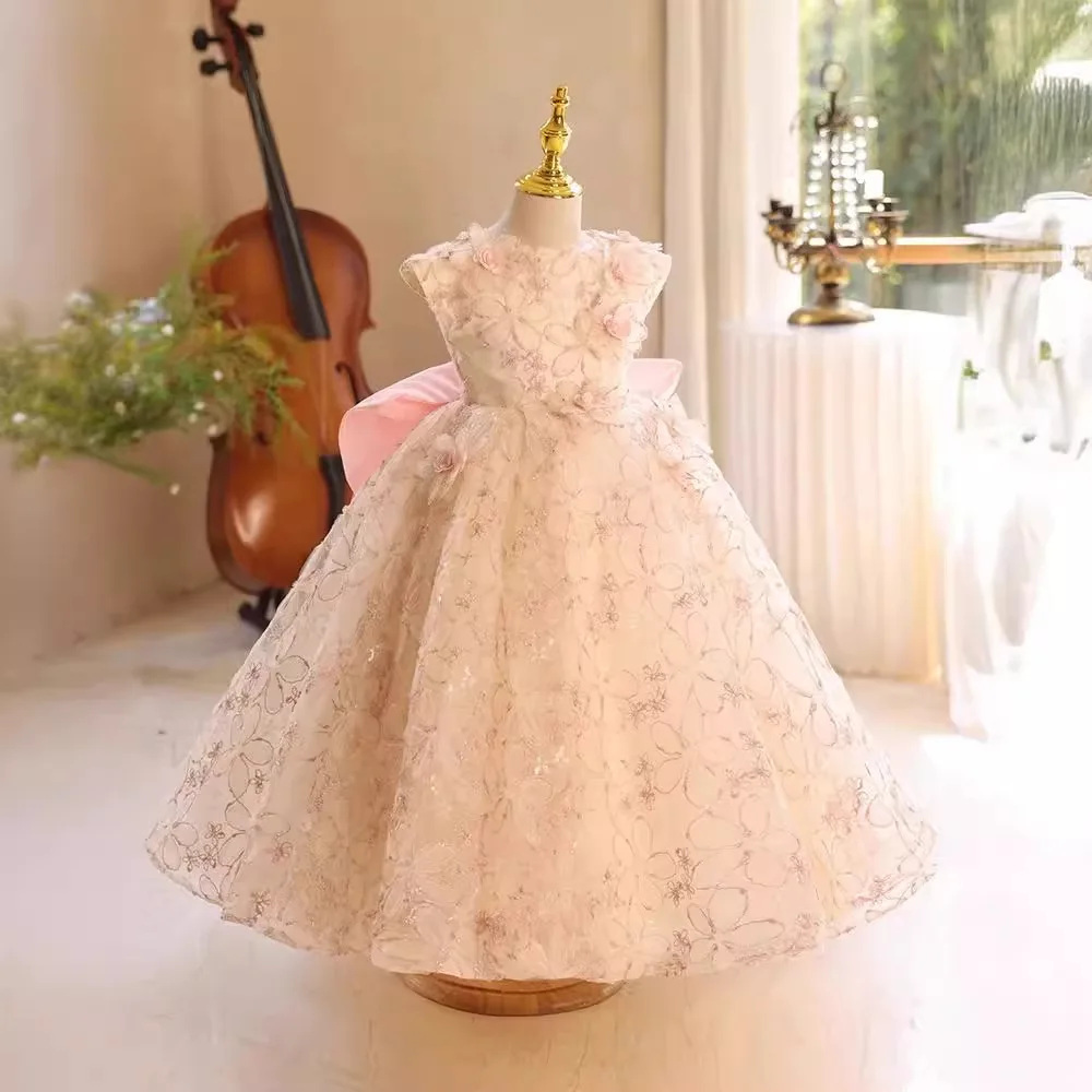 Robe de mariée élégante pour filles, vêtements pour enfants de 8 à 12 ans, robe de Rh, 2024