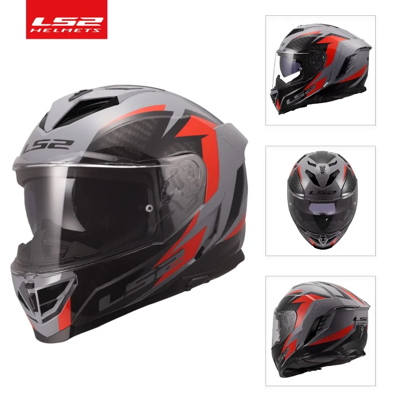 

LS2 FF818 Full Face Motorcycle Helmet Dual Visor Anti Fog Shield Removable Breathable Lining MotorbikeCasco MotoHelmetMotorcycle