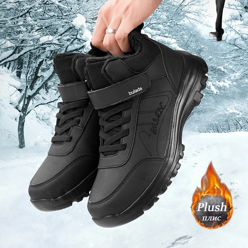 ELUVA 2025 Men's Snow Boots Waterproof Winter Boots Non-Slip Lightweight Warm Hiking Boots for Outdoor Work Tactical Shoes