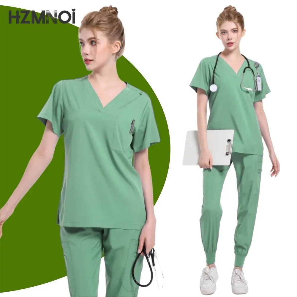 

Surgical Uniforms Medical Nurse Scrub Set Woman Beauty Salon Workwear Clinical Scrub Top Jogging Pants Doctor Nursing Tunic Suit