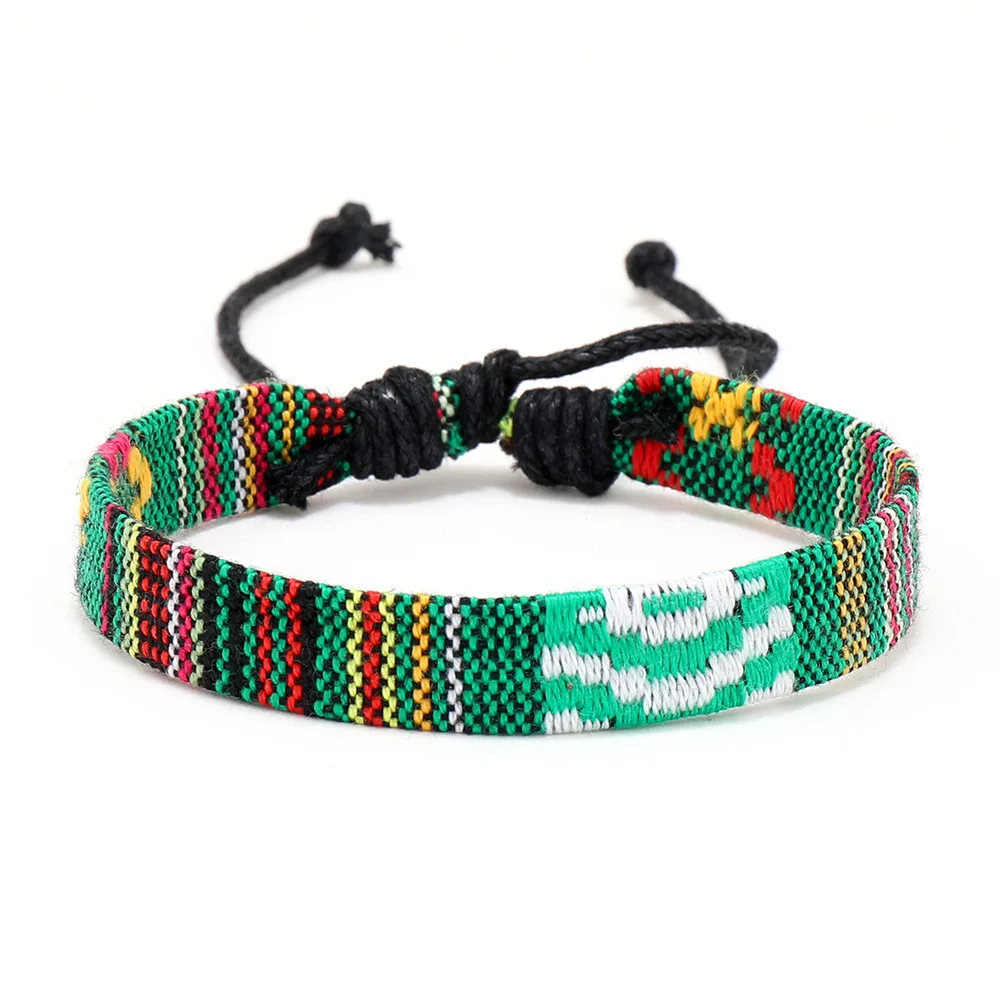 12-teiliges Set bunter Nepal-Armbänder für Damen, ethnische Stoffarmbänder, geflochtene Seilarmbänder, Herrenarmbänder, Boho-Sommer-Schmuckaccessoires – Detail 11