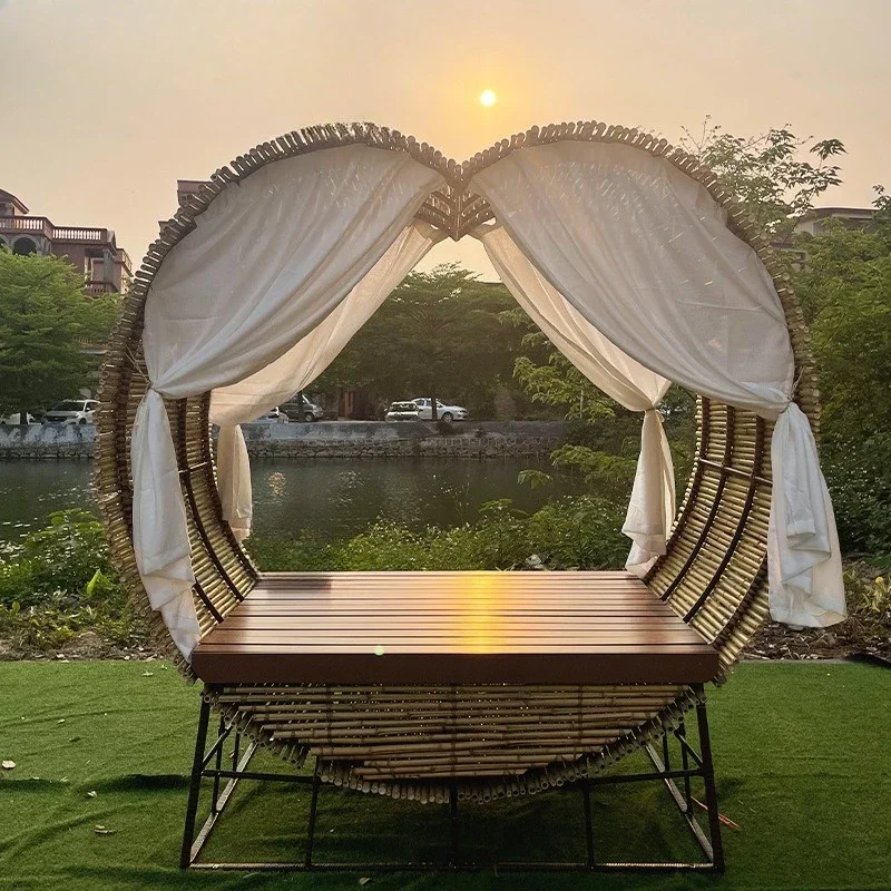 نسج الخيزران، أريكة، أثاث، خارجي، حديقة، شاطئ البحر، فيلا، مقاومة للماء #2