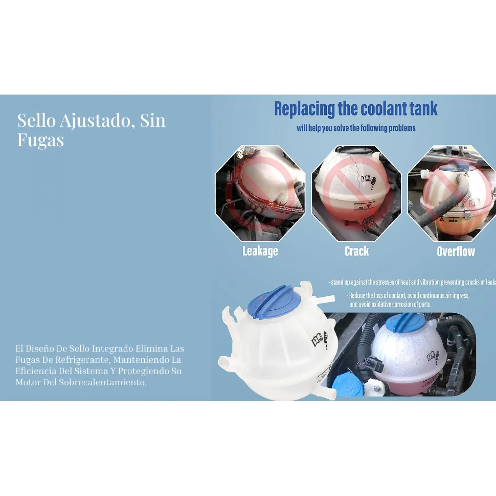 

1K0121407A Coolant Reservoir for Audi Q3 Quattro Komfort 2.0L 16 Komfort 2.0L 2016