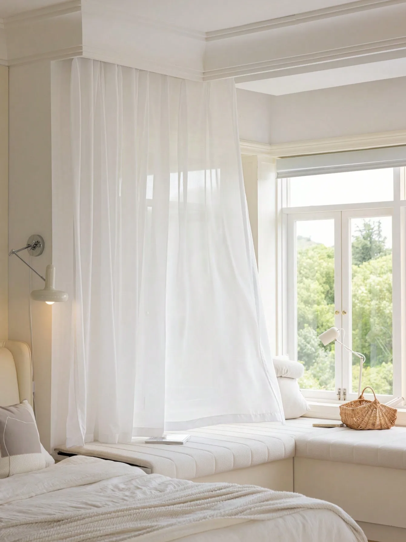 White Sheer Curtains for Living Room Kids Room Pom Pom Window Sheers for Kids Bedroom Boho Light Filtering sheer curtain