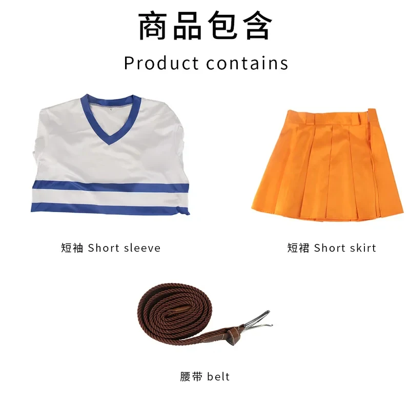 costume-de-cosplay-nami-de-l'anime-one-piece-t-shirt-a-rayures-blanches-et-bleues-jupe-plissee-orange-uniforme-pour-femme-halloween