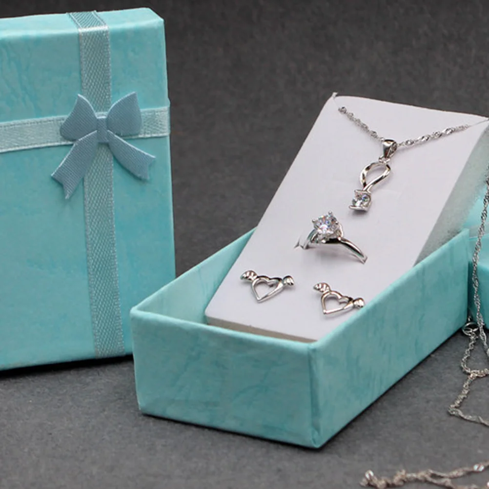 

10Pcs Jewelry Boxes Bowknot Necklace Storage Case Organizer Display for Jewelry Collection Personal Business Necklace Box