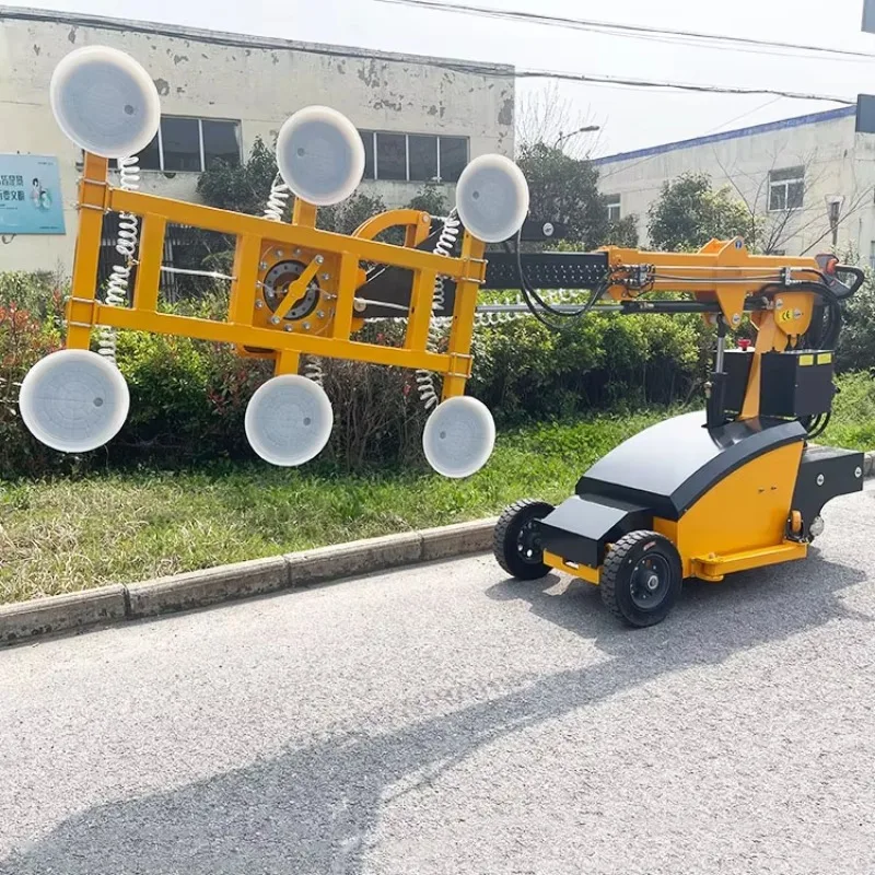 Customizable Lifting Height Electric Vacuum Glass Handler Cart Anti-Slip Suction Disc for Window Door Glass Marble Slab