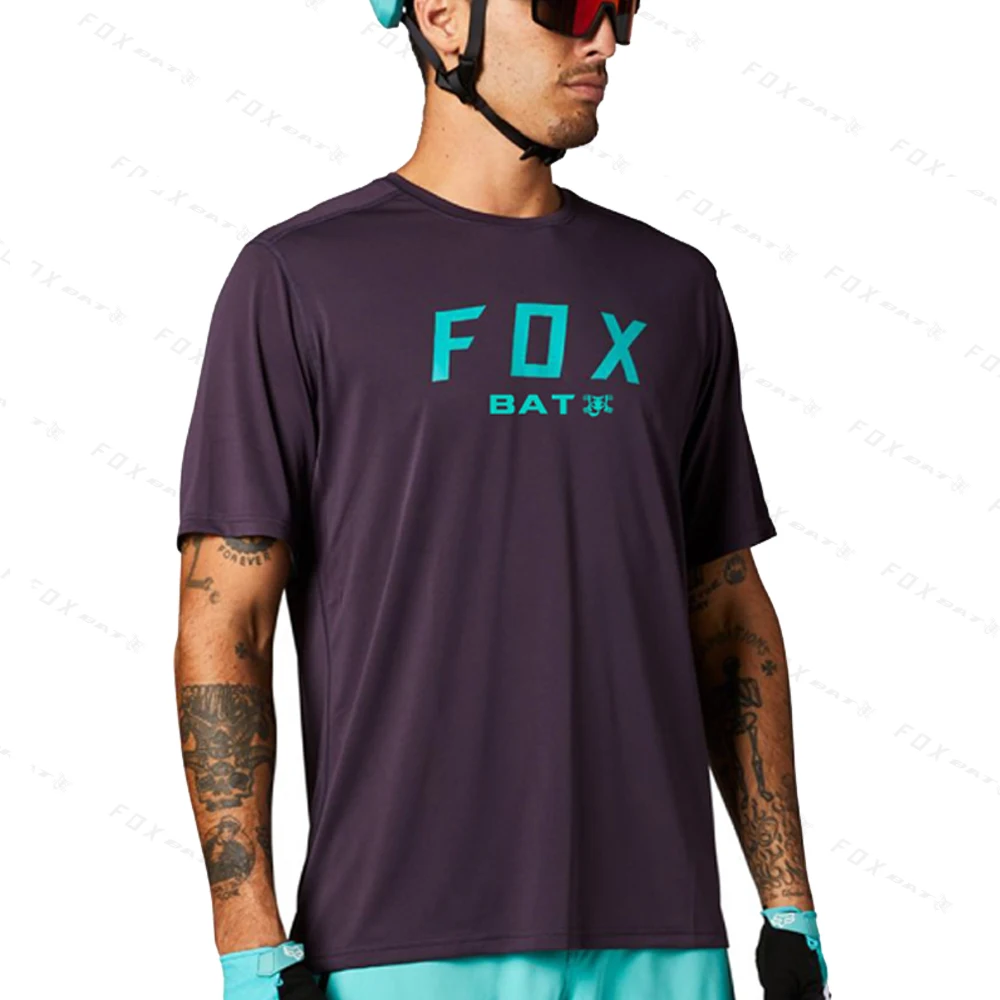 

Men's Downhill Jersey Short Sleeves Downslope Clothing Bat Fox MTB T Shirt Motocross Mountain Enduro Bike Cycling Jersey