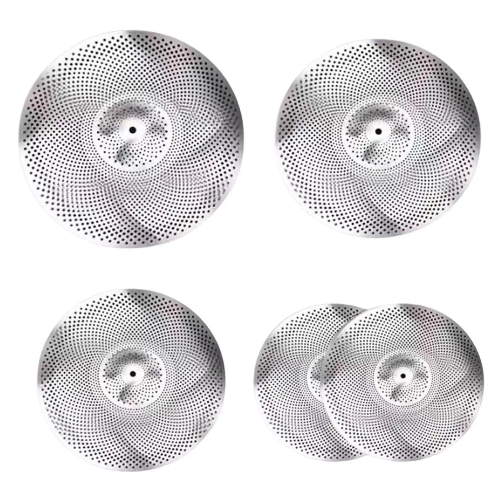 

5Pcs Mute Cymbal Set Drummer Practice Quiet Cymbal Low Volume Cymbals for Rehearsal Room Beginners Bedroom Apartment Drum Set