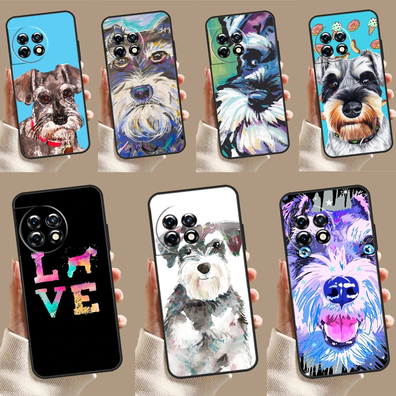 Lovely Dogs Schnauzer Case For OnePlus 12 11 9 10 Pro 12R 10R 9R 8T 10T Nord 3 2T N10 N20 N30 CE 2 Lite CE4 Cover