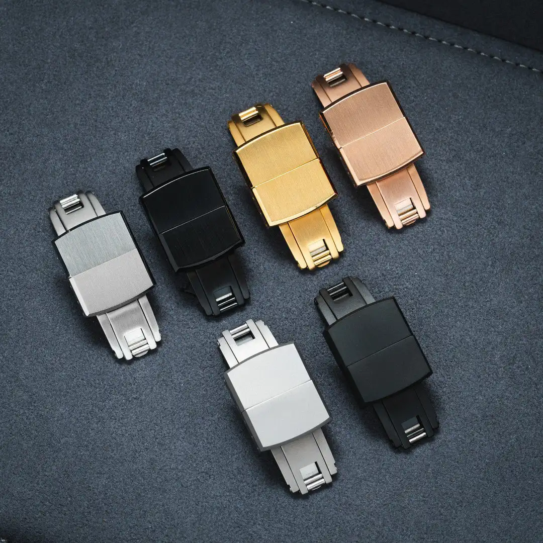 16mm 18mm 19mm 20mm 21mm 22mm Cinturino in gomma FKM a mosaico di tutte le dimensioni per cinturino Rolex Cartier IWC Apple Watch con sgancio rapido