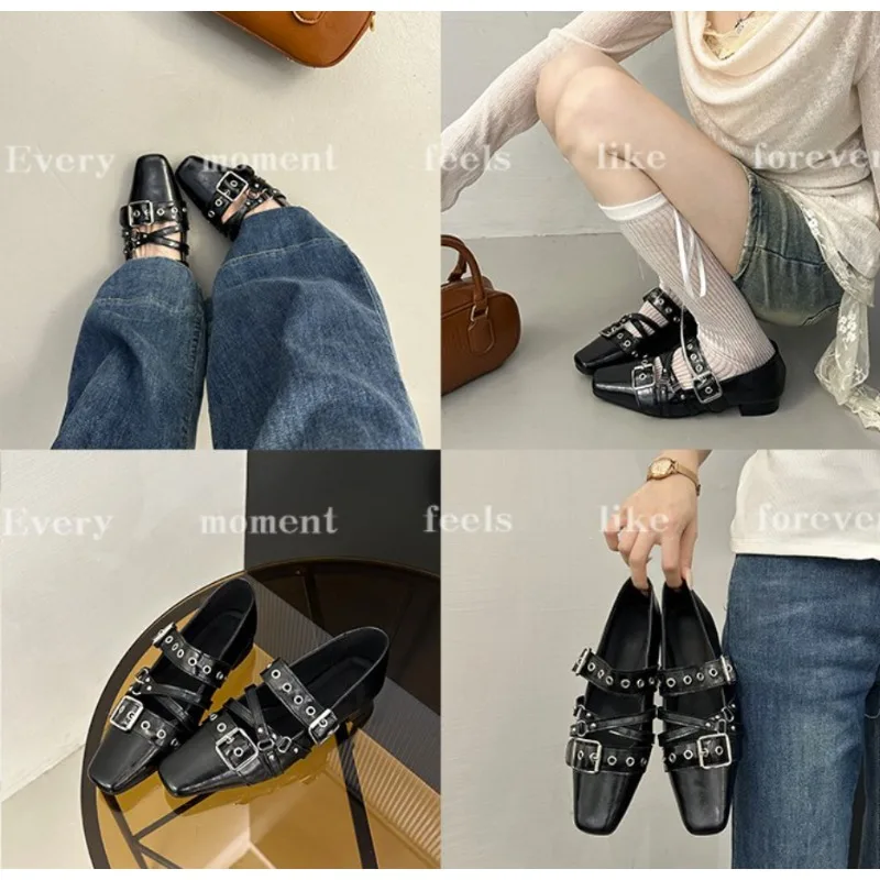 2026 Retro Schnallen-Jane-Schuhe mit spitzer Zehenpartie für Damen – flache Loafer mit niedrigem Absatz im lässigen und eleganten Stil – Detail 10