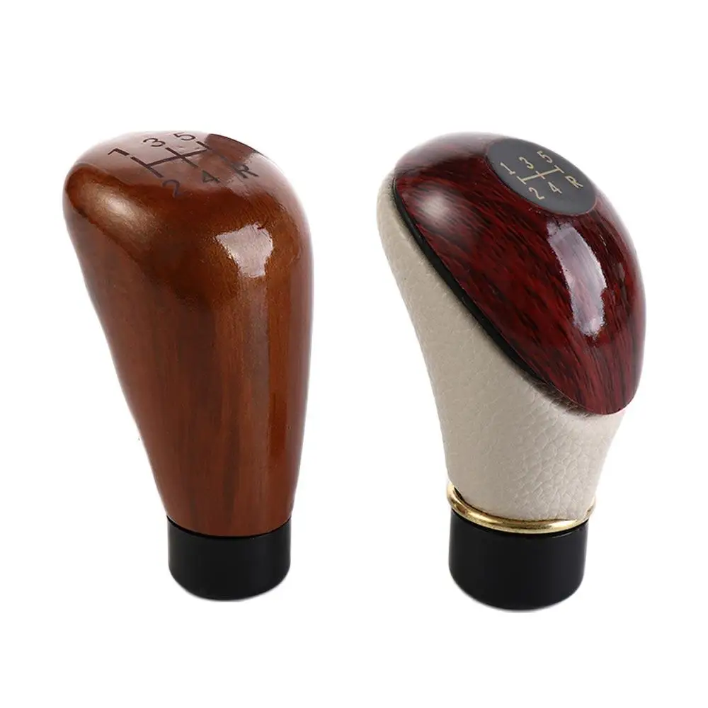 Diameter 10mm Auto Gear Shift Knob PU Leather Gearstick Lever Manual Gear Stick Knob Car Shift Knob 5-Speed Lever Shift Shifter