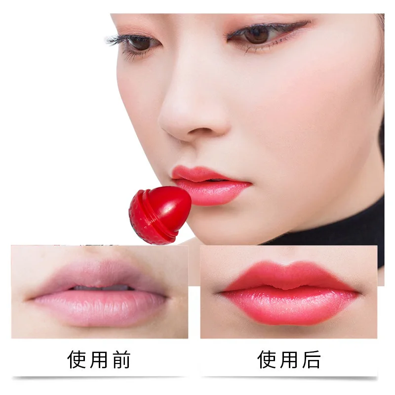 1 Strawberry Color Changing Lipstick Moisturizes Moisturizes plump Mildly Fade Fine Lines Lip Care