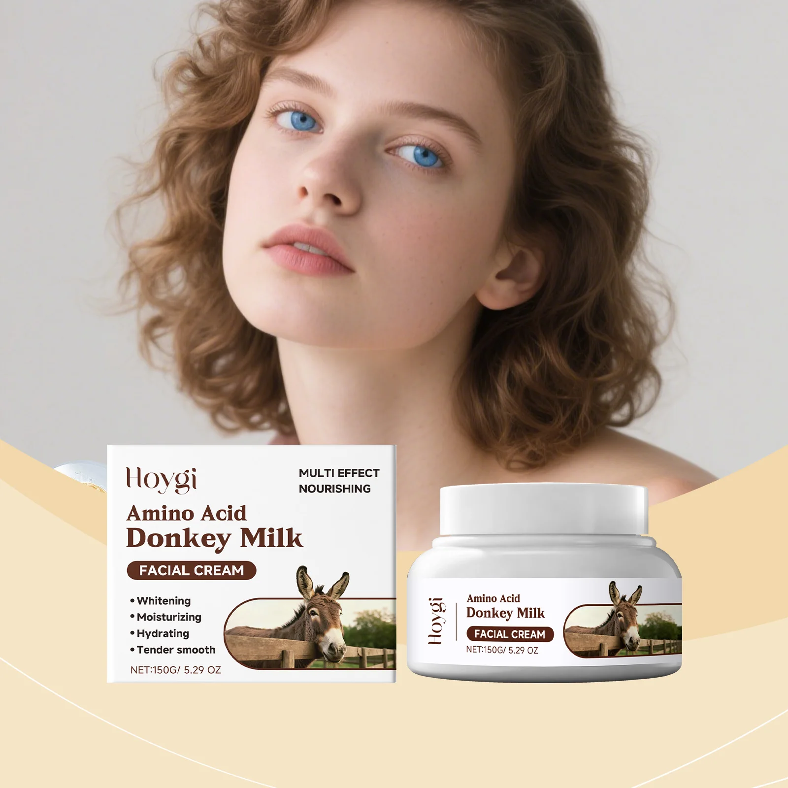 

Donkey Milk Moisturizing Face Cream - Gentle Daily Care Soothe Dry Rough Skin Hydrate & Ensure Smooth Makeup Application