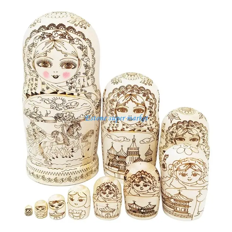 090b-russian-matryoshka-wooden-nesting-doll-10layer-educational-figure-doll-encourages-sorting-stacking-skill-development