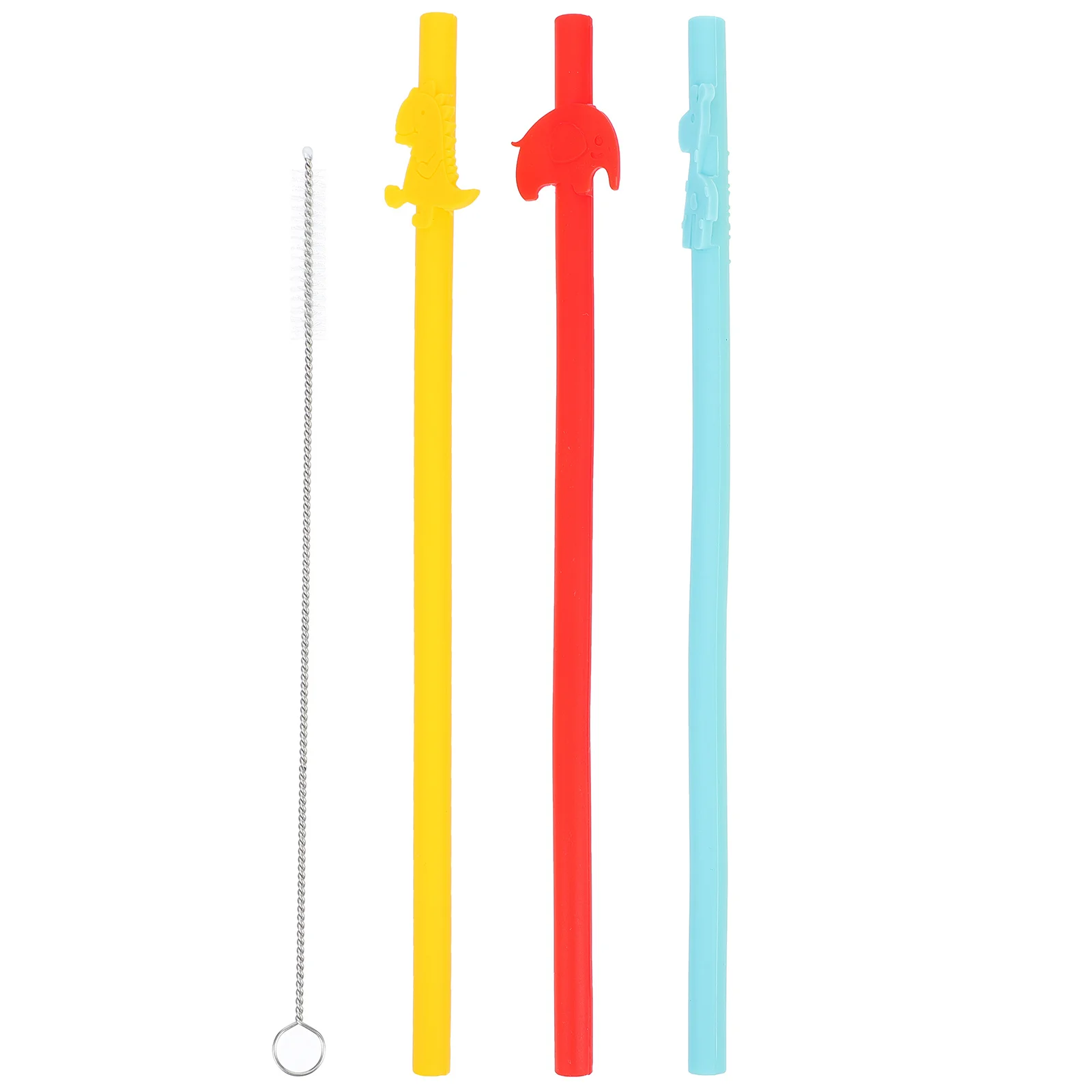 

3 pcs Children Silicone Straws Large Diameter Smooth Suction For Juice Milk Coffee Reusable Baby Drink Straws Kitchen Bar
