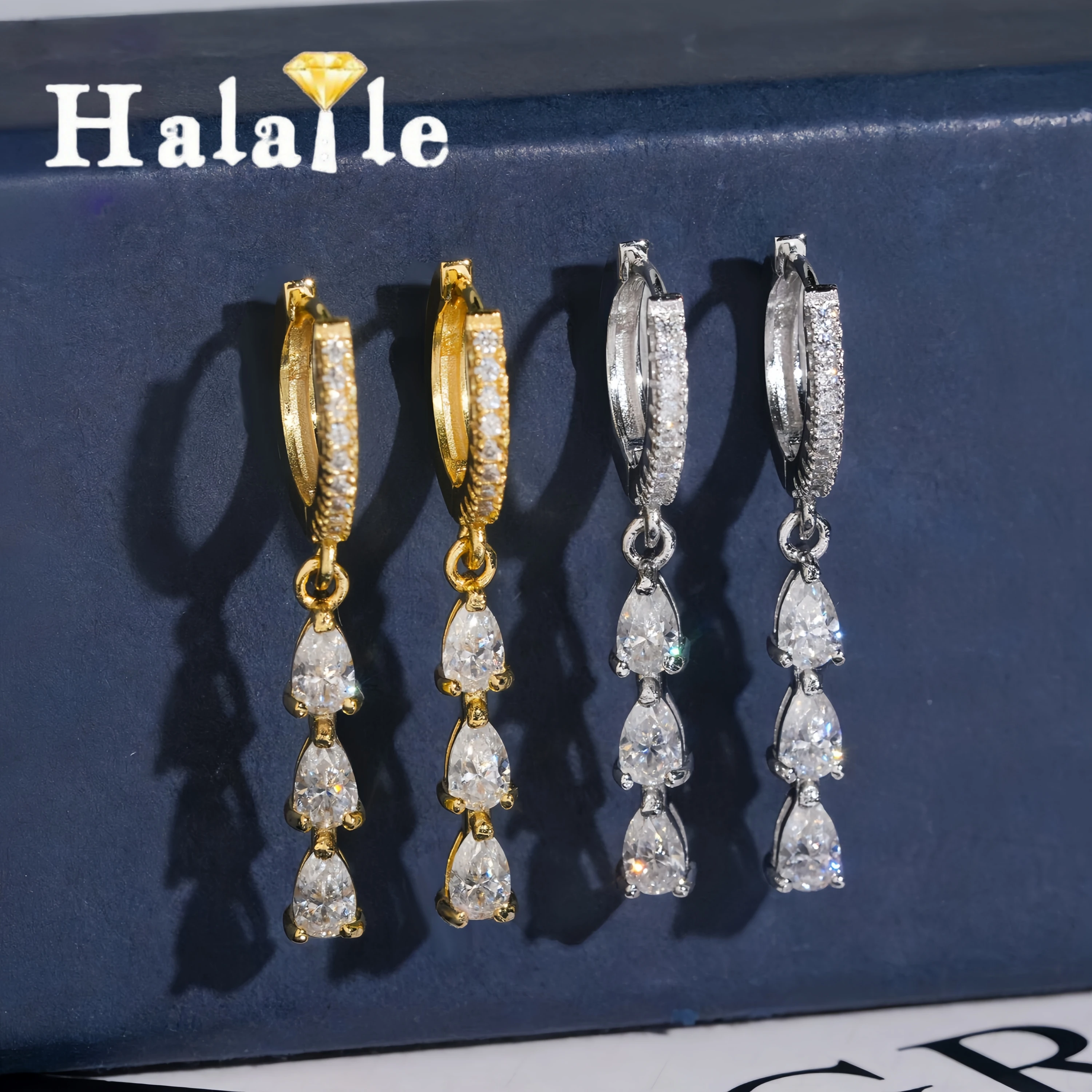 

Halaile 3*5 мм, серьги-подвески с муассанитом грушевидной огранки, стерлинговое серебро S925 для женщин, ювелирные изделия, сверкающие, изысканные, элегантные