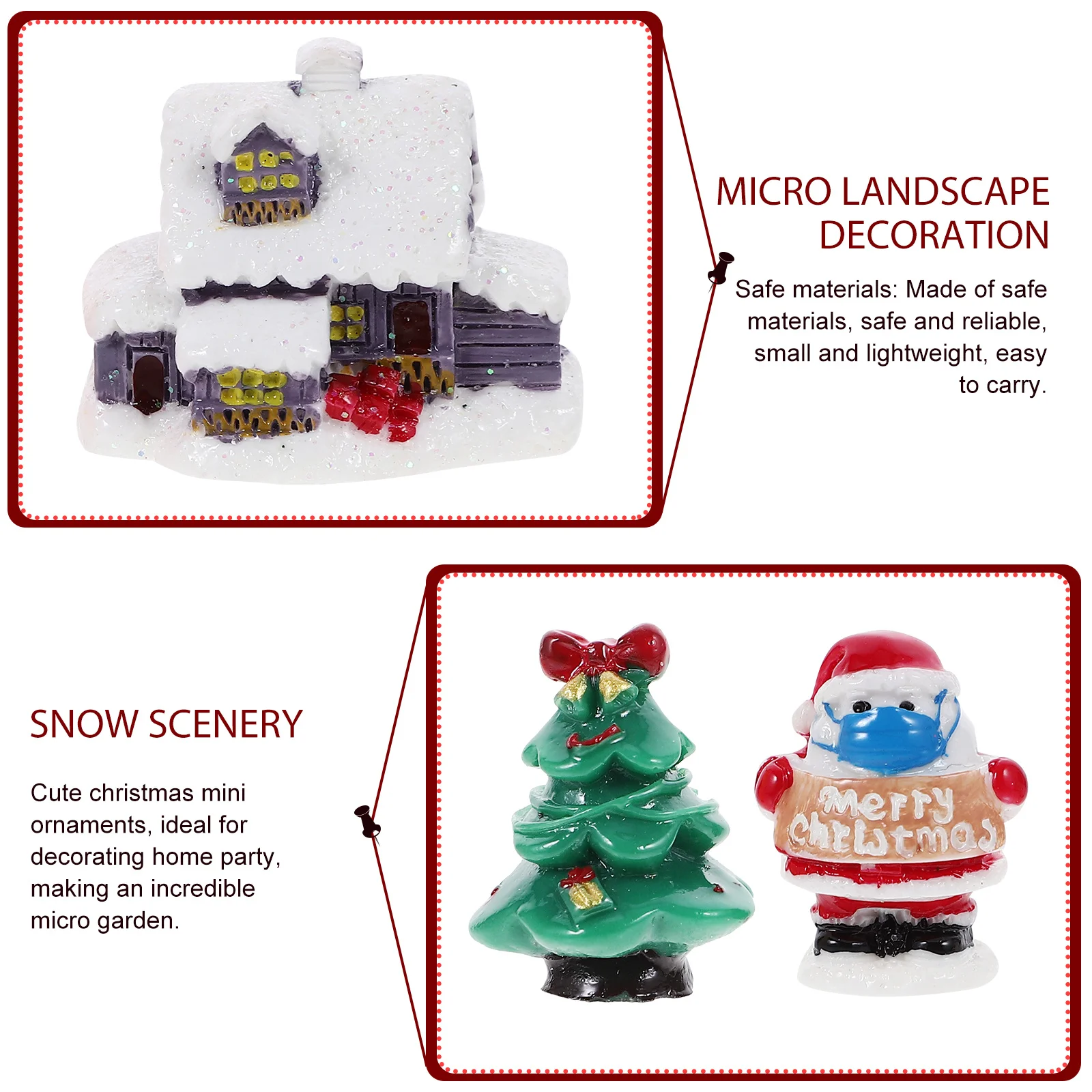 

1Set Christmas Santa Claus Mask Micro Landscape Ornament Miniature Scene Prop Xmas Home Decor Christmas Miniature Decoration