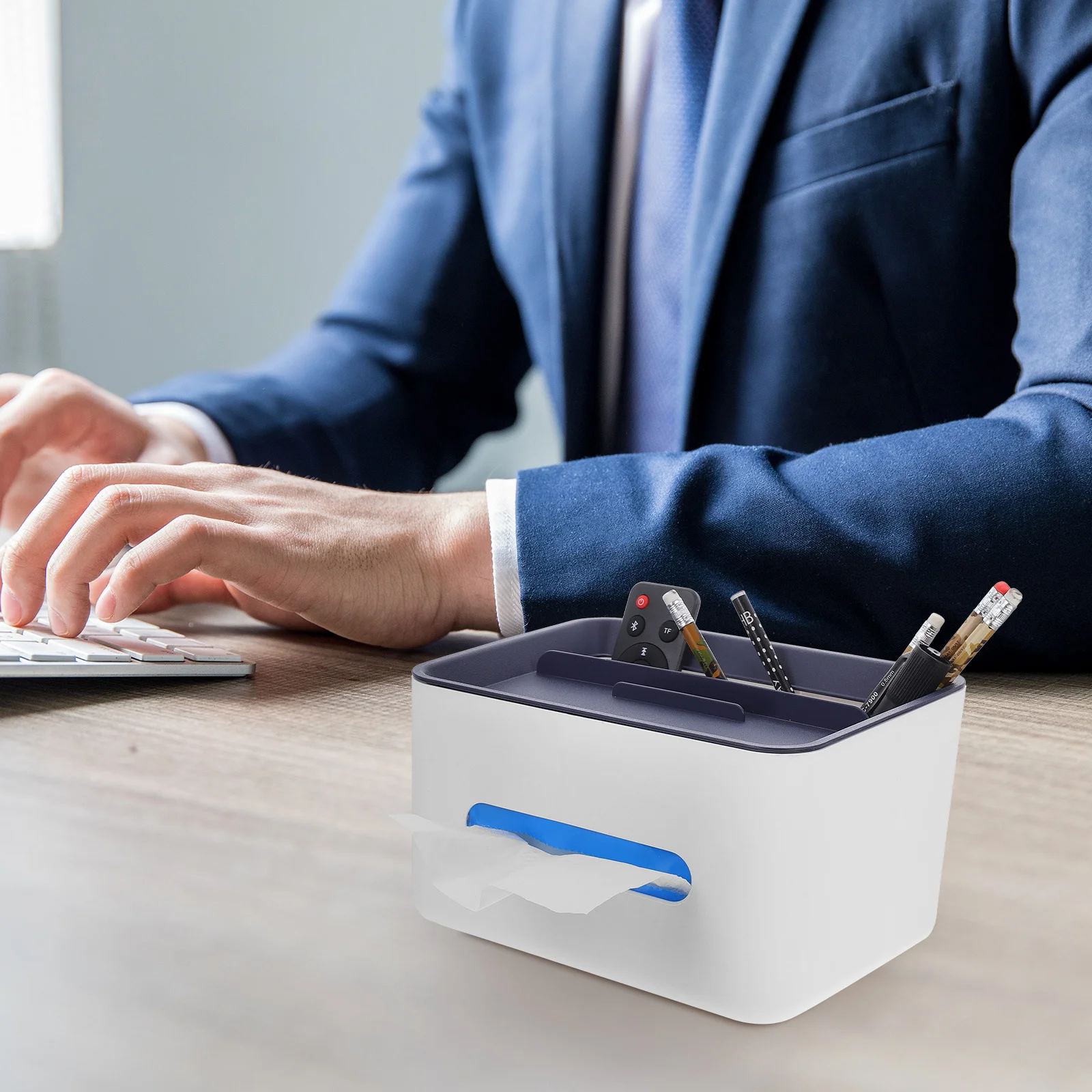 

2pcs Paper Tissue Box Storage Organizer Pp Desktop Case For Remote Controller Holder Home Hotel Office Car Use Tissue Container