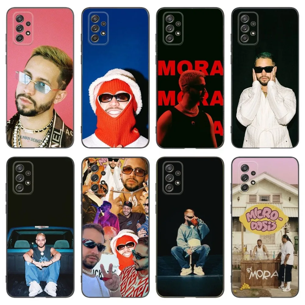 Singer M-Mora Estrella Phone Case For Samsung Galaxy A13,A21s,A22,A31,A32,A52,A53,A71,A80,A91 Soft Black Phone Cover