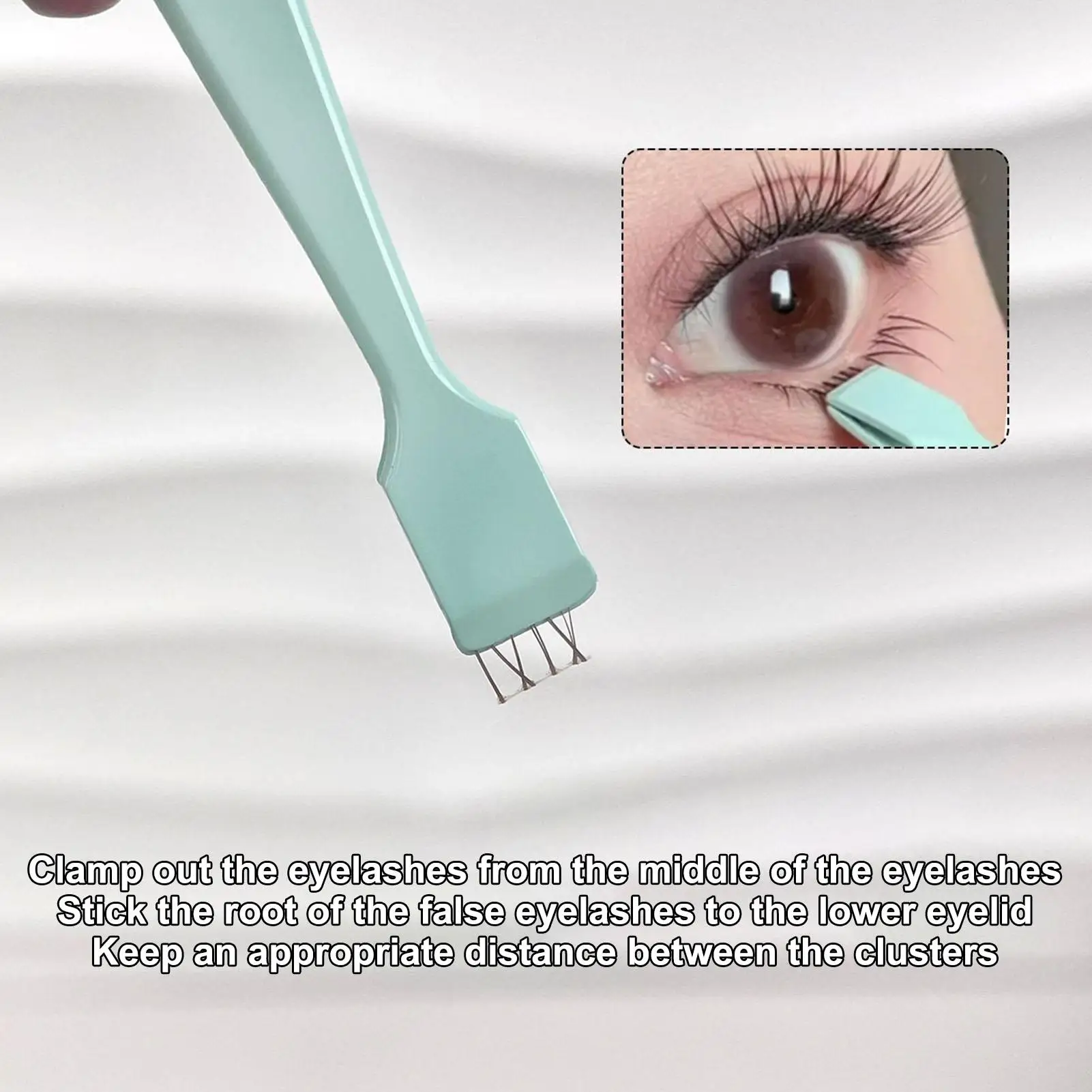 Untere Wimpernpinzette aus Edelstahl, Wimperncluster-Applikator, Wimpernapplikator-Werkzeug für Reisen und Salons zum Trennen von Wimpern – Detail 4