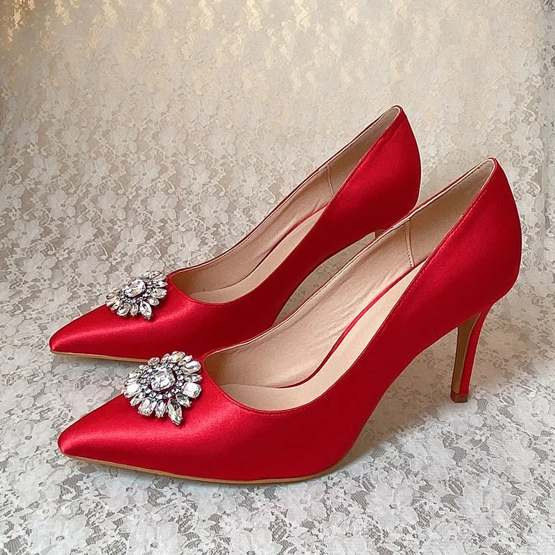 

Venus Lure High Heel Wedding Woman Shoe Red Female Pumps 9CM